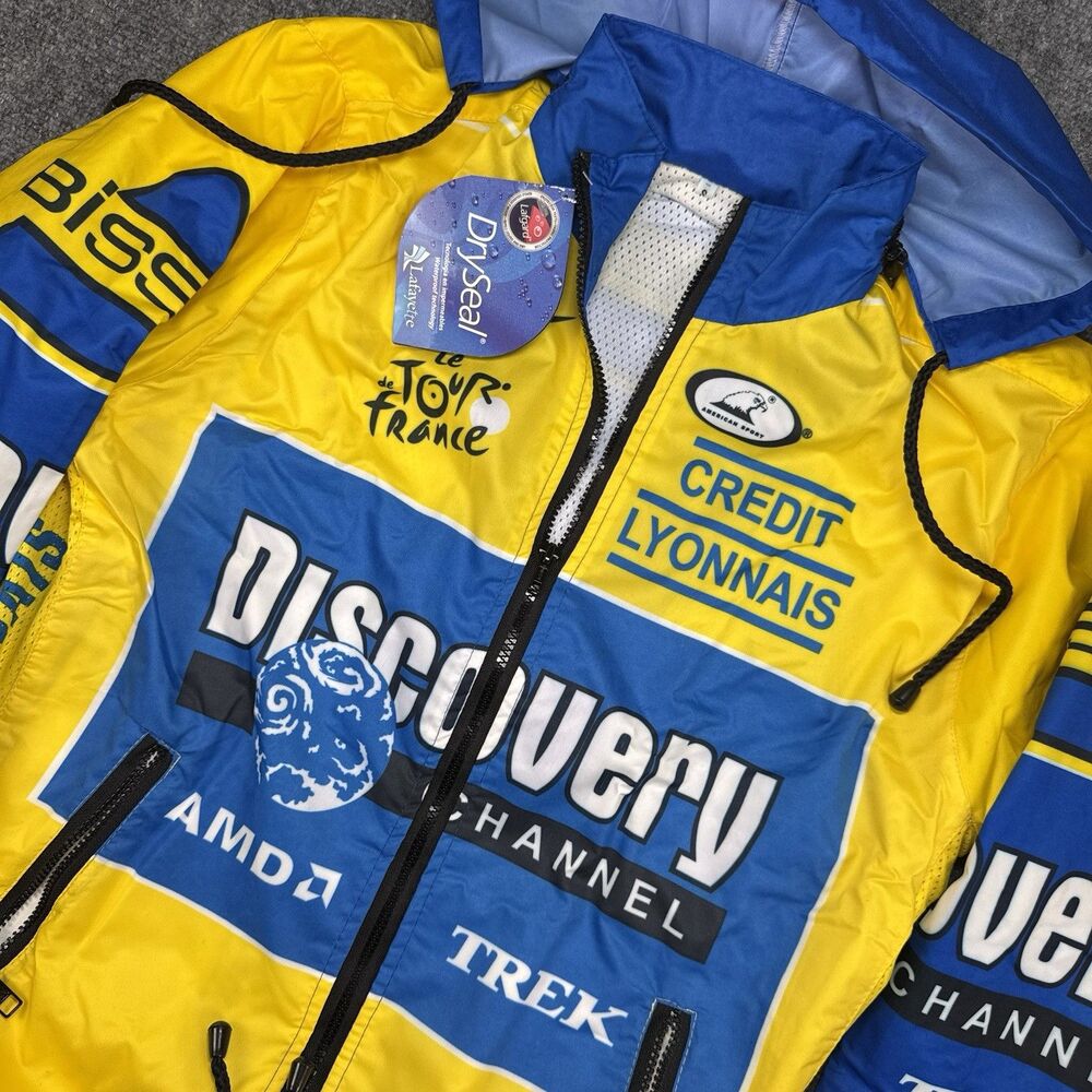 NWT Vintage Discovery Channel Tour de France Cycling Team DrySeal Jacket Small